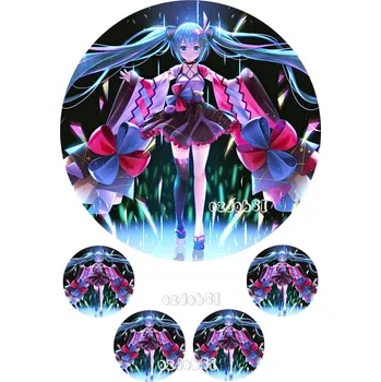 Jedlá dekorace na dort Hatsune Miku 2 - jedlý papír - Bez úprav / Jedlý papír / Bez decor gelu
