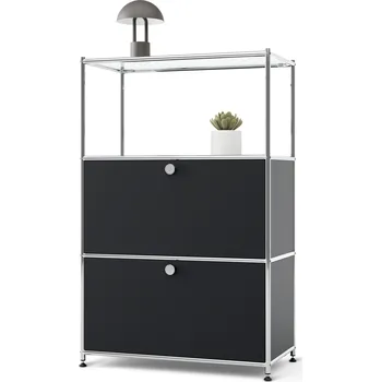 Komoda 672059 - Tchibo - Kovová komoda CN3 se 2 výklopnými dvířky - barva: černá