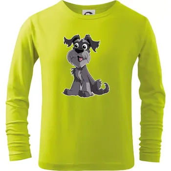 Dětská móda Knírač kreslený sedící - Triko dětské Long Sleeve - 104-110cm / 3-4 roky ( Limetková )