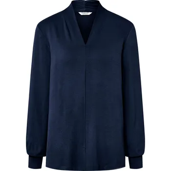 Pánské tričko 665983 - Tchibo - Triko s dlouhým rukávem a výstřihem do V - pro ženy - vel. M 40/42 - barva: modrá