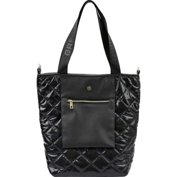 Městský batoh Gregorio EKO PREMIUM Shopperbag Pikowany Czarny z Ekoskóry