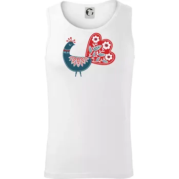 Folklor - páv modrý - Tílko pánské Core - 2XL ( Bílá )