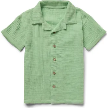 Dívčí košile 697380 - Tchibo - Dětská mušelínová košile s límečkem - pro kluky - vel. 86/92 - barva: zelená
