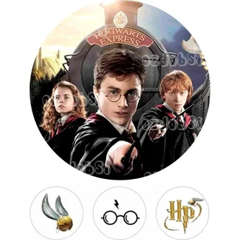 Jedlá dekorace na dort Harry Potter č.1 - jedlý papír - Bez úprav / Jedlý papír / Bez decor gelu