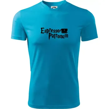 Pánské tričko Harry - Espresso Patronum - Pánské triko Fantasy sportovní (dresovina) - L ( Světlý tyrkys )