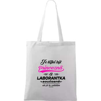 Je těžké být princezna - laborantka - Taška bavlněná - 42 x 38 cm ( Bílá )
