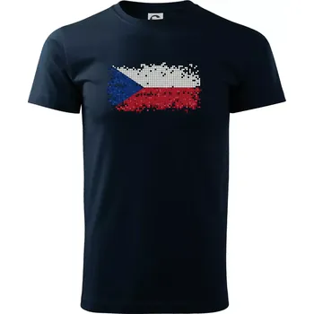 Pánské tričko Česká vlajka - tetris - Triko extra velké (5-8XL) - 8XL ( Námořní modrá (velmi tmavá - téměř černá) )