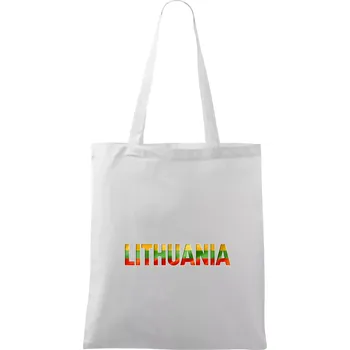Lithuania - nápis vlajka - Taška bavlněná - 42 x 38 cm ( Bílá )