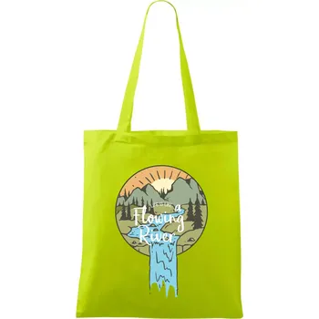 Life is like a Flowing river - Taška bavlněná - 42 x 38 cm ( Limetková )