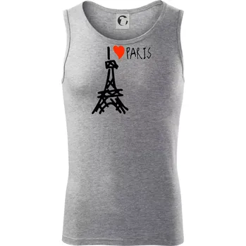 I love Paris - Tílko pánské Core - XL ( Tmavě šedý melír )