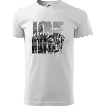 Pánské tričko Love italy - colosseum - Triko extra velké (5-8XL) - 8XL ( Bílá )