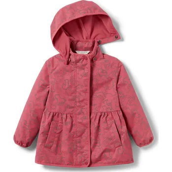 Pláštěnka 685921 - Tchibo - Dětská termobunda do deště s reflexními prvky - pro dívky - vel. 122/128 - barva: šedá/s potiskem