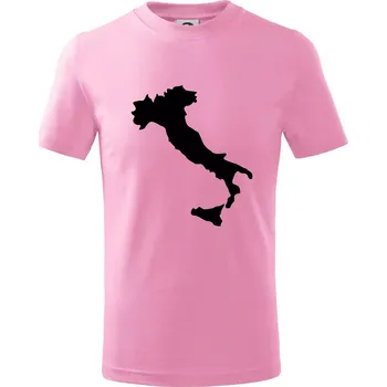 Chlapecké tričko Itálie obrys - Tričko dětské bavlněné - 134 cm/8 let ( Růžová )