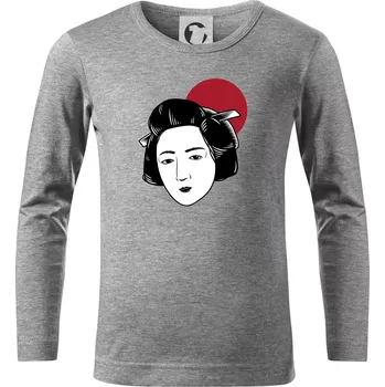 Chlapecké tričko Japan culture - žena - Triko dětské Long Sleeve - 122 cm/6 let ( Tmavě šedý melír )