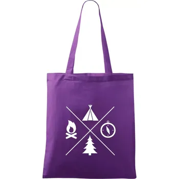 Kempování čtyřka - Taška bavlněná - 42 x 38 cm ( Fialová )