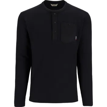 Rybářské oblečení Simms Tričko Highline Henley Black Velikost: XL