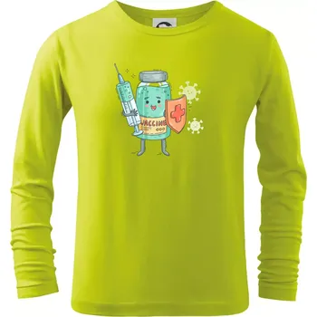 Dětská móda Cartoon vaccine - Triko dětské Long Sleeve - 158 cm/12 let ( Limetková )