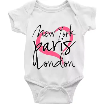 Kojenecký body I love NYC Paris London - Body kojenecké s krátkým rukávem - Krátký r. do 3 měs ( Bílá )