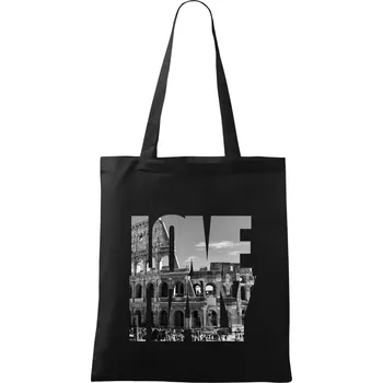 Nákupní taška Love italy - colosseum - Taška bavlněná - 42 x 38 cm ( Černá )
