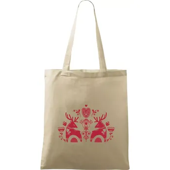 Nákupní taška Folklor - dva jeleni - Taška bavlněná - 42 x 38 cm ( Naturální )