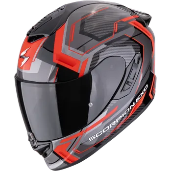 Helma na motorku Scorpion exo-1400 evo ii air linart matná černo/červená m