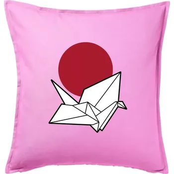 Polštář Japan culture - origami - Polštář 50x50 - 50x50 - Pouze potah ( Růžová )
