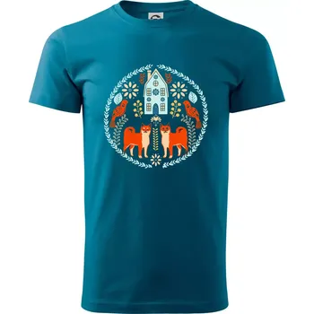 Domov a liška folklór - Klasické pánské triko vyšší gramáže - XS ( Petrolejová )