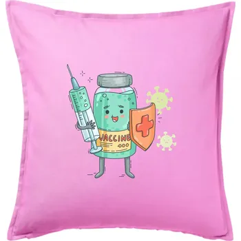 Polštář Cartoon vaccine - Polštář 50x50 - 50x50 - Pouze potah ( Růžová )