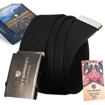 Opasek Rustikální popruhový opasek s kovovou sponou - Peterson (125)