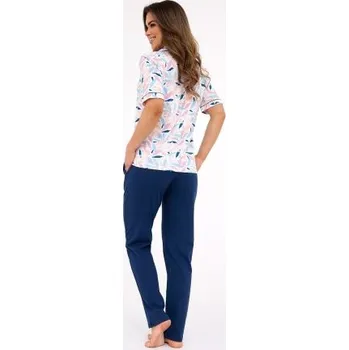 Dámské pyžamo Dámské pyžamo Cornette Anette Tmavěmodrá-růžová 2XL