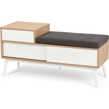 Botník 695299 - Tchibo - Lavice s přihrádkou na boty - barva: bílá