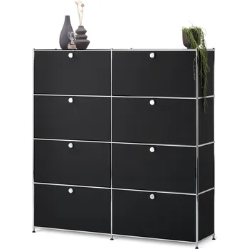 Koupelnový nábytek 655427 - Tchibo - Vysoká skříňka CN3 s 8 výklopnými dvířky - barva: černá