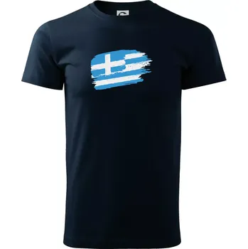 Pánské tričko Řecko vlajka - Triko extra velké (5-8XL) - 8XL ( Námořní modrá (velmi tmavá - téměř černá) )