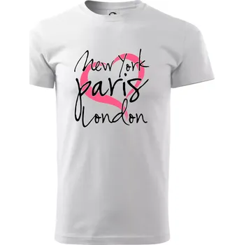 I love NYC Paris London - Triko extra velké (5-8XL) - 8XL ( Bílá )