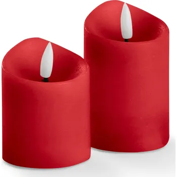Svíčka 688809 - Tchibo - Svíčky z pravého vosku s LED - barva: červená