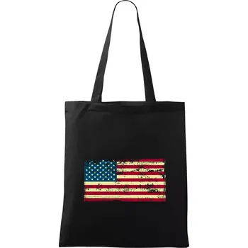 Americká vlajka stará - Taška bavlněná - 42 x 38 cm ( Černá )