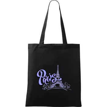 Nákupní taška Paris Lettering - Taška bavlněná - 42 x 38 cm ( Černá )