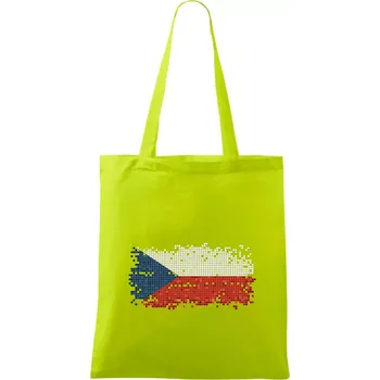 Česká vlajka - tetris - Taška bavlněná - 42 x 38 cm ( Limetková )