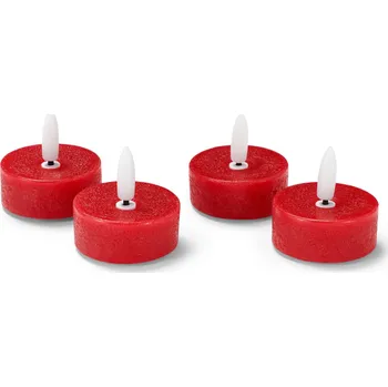 Svíčka 688487 - Tchibo - Čajové svíčky z pravého vosku s LED - barva: červená