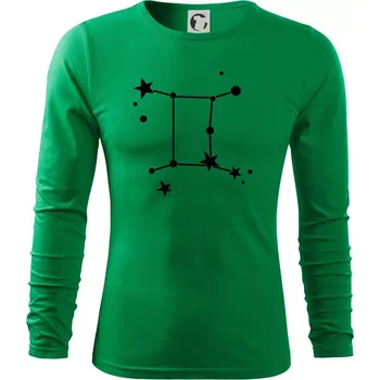 Pánské tričko Souhvězdí - Gemini - Blíženci - Triko s dlouhým rukávem FIT-T long sleeve - M ( Středně zelená )