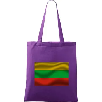 Nákupní taška Litva vlajka obdélník - Taška bavlněná - 42 x 38 cm ( Fialová )