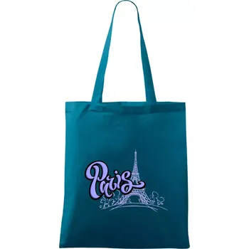 Paris Lettering - Taška bavlněná - 42 x 38 cm ( Petrolejová )