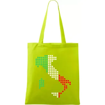 Itálie obrys vlajka - Taška bavlněná - 42 x 38 cm ( Limetková )