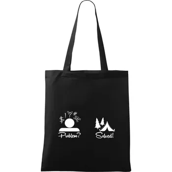 Problem? Solved! - Kempování - Taška bavlněná - 42 x 38 cm ( Černá )
