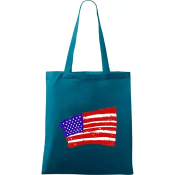 Americká vlajka ohnutá - Taška bavlněná - 42 x 38 cm ( Petrolejová )
