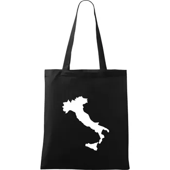 Nákupní taška Itálie obrys - Taška bavlněná - 42 x 38 cm ( Černá )