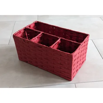 Košík na příbory červený - košík na příbory červený, šhv= 27x16x13 cm