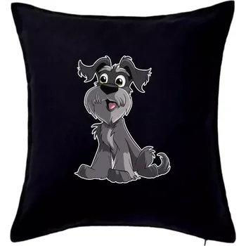 Polštář Knírač kreslený sedící - Polštář 50x50 - 50x50 - Pouze potah ( Černá )