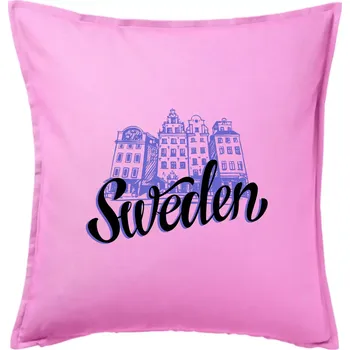 Polštář Sweden Lettering - Polštář 50x50 - 50x50 - Pouze potah ( Růžová )