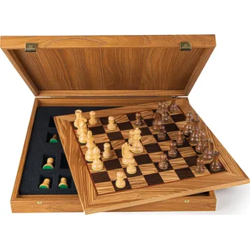 Šachy Dřevěné šachy Olive Burl + doprava zdarma